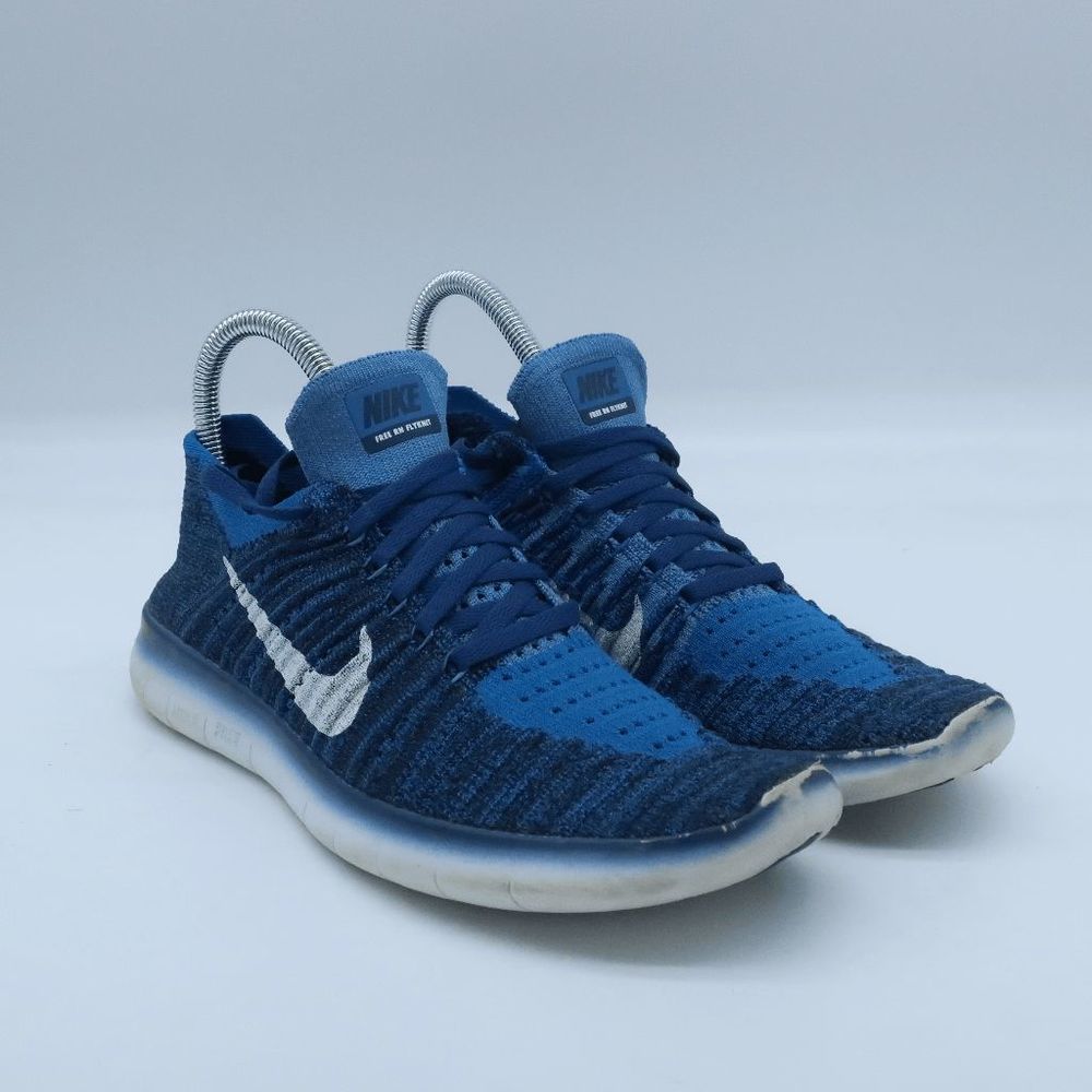 Nike Free Run RN Flyknit Blue Running Shoes - Size 6.5Y (Women's Size 8)
